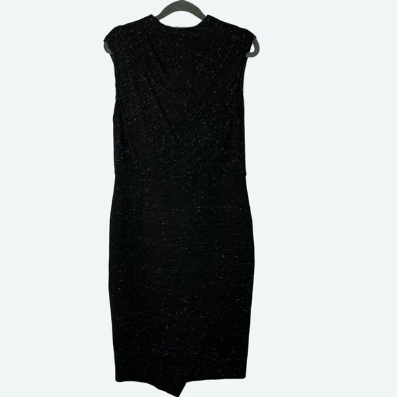 Classiques Entier Space Dye Dark Gray Cap Sleeve Sheath Dress Asymmetrical Hem 8 - Picture 1 of 12